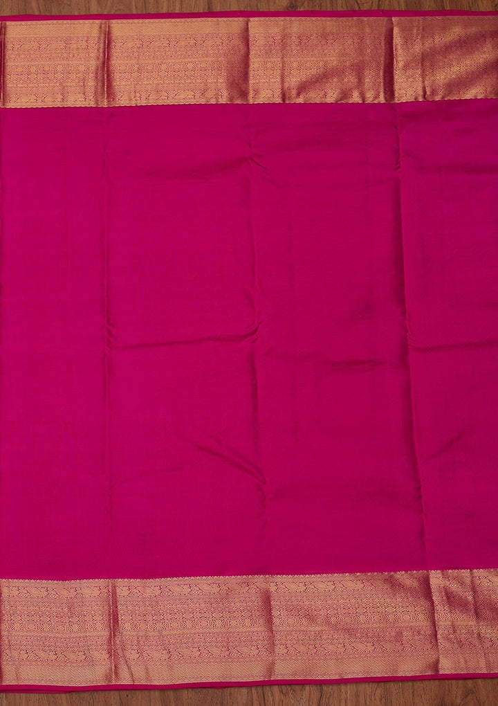 Purple Zariwork Pure Silk Designer Unstitched Saree - Koskii