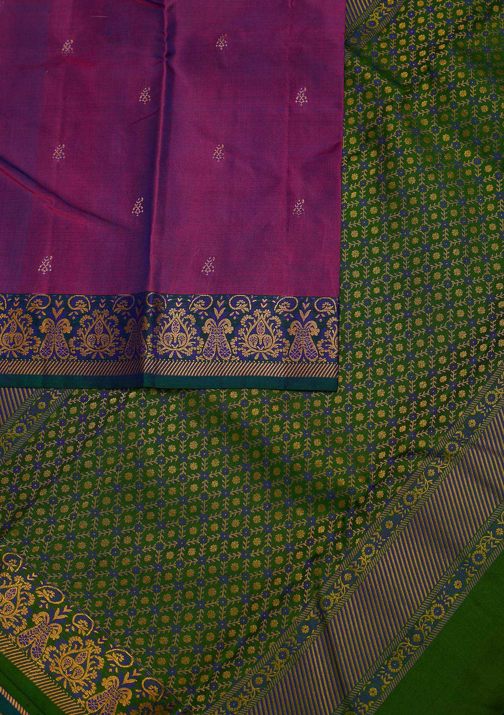 Purple Zariwork Pure Silk Designer Saree - Koskii