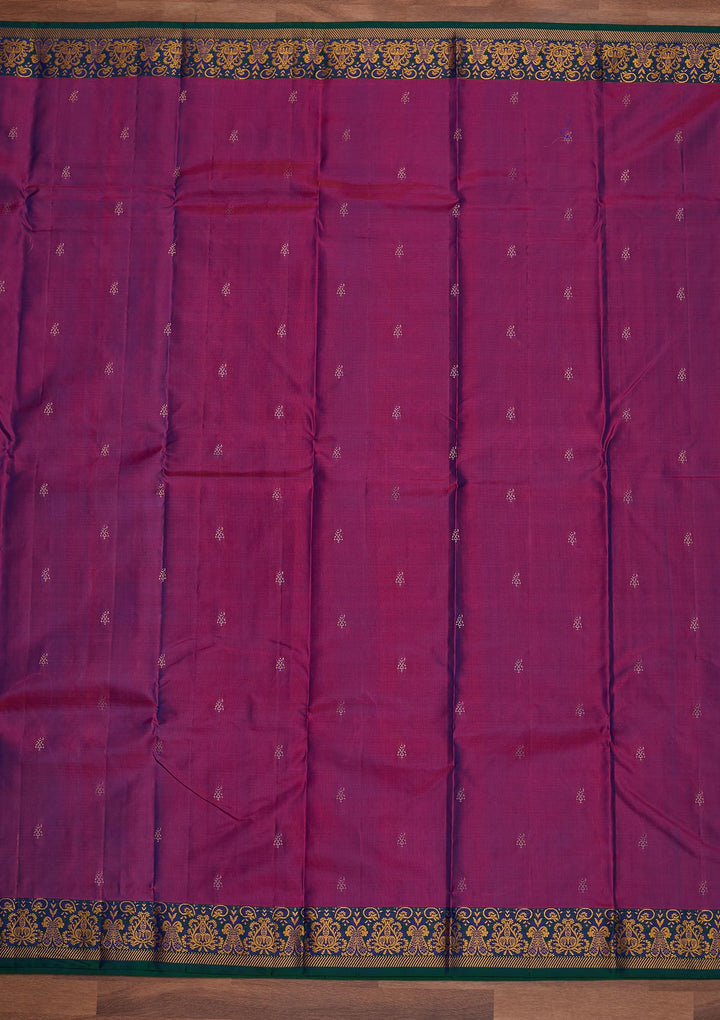Purple Zariwork Pure Silk Designer Saree - Koskii