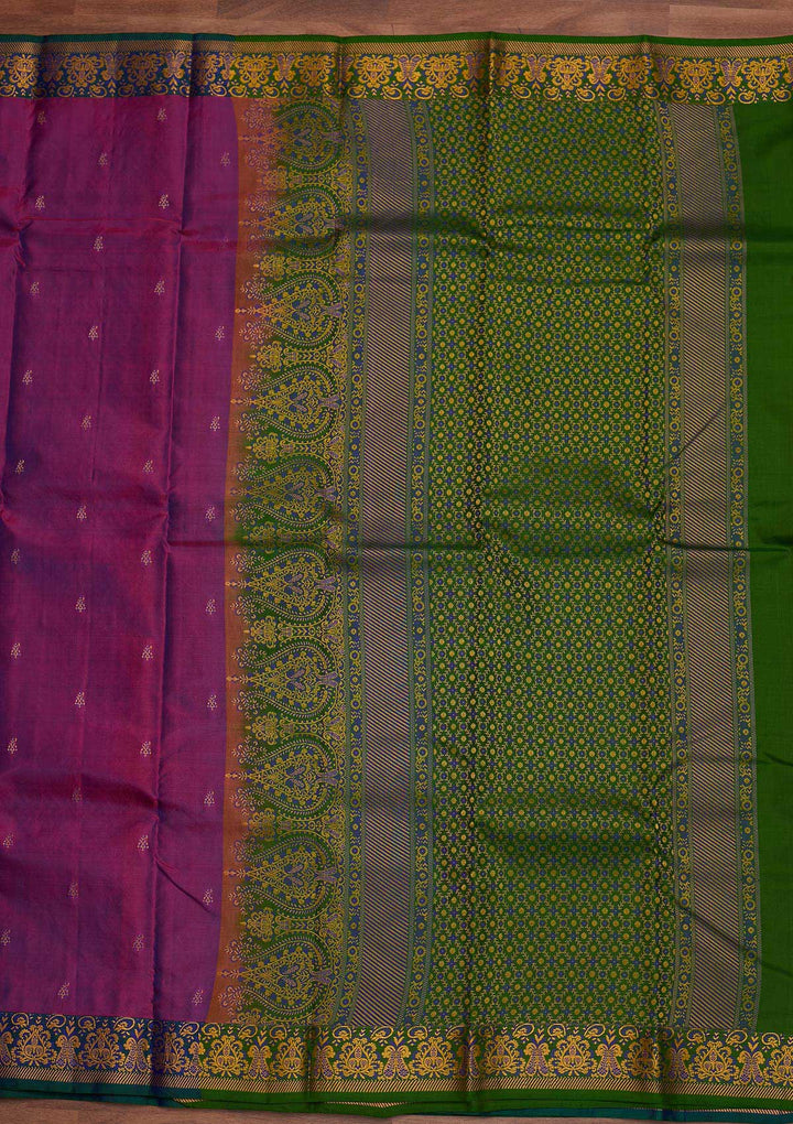 Purple Zariwork Pure Silk Designer Saree - Koskii