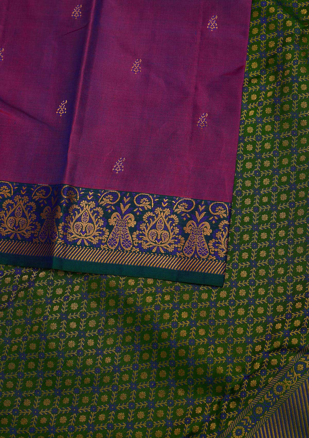 Purple Zariwork Pure Silk Designer Saree - Koskii