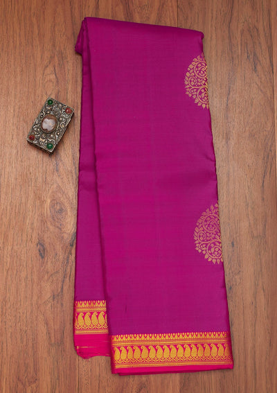 Purple Zariwork Pure Silk Designer Saree- Koskii