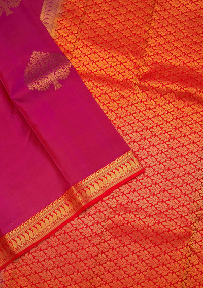 Purple Zariwork Pure Silk Designer Saree - Koskii