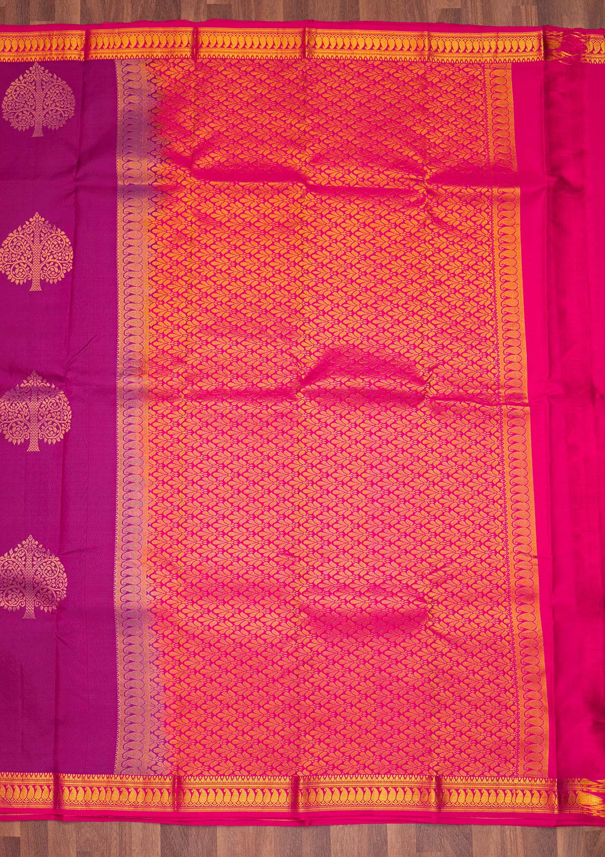 Purple Zariwork Pure Silk Designer Saree - Koskii