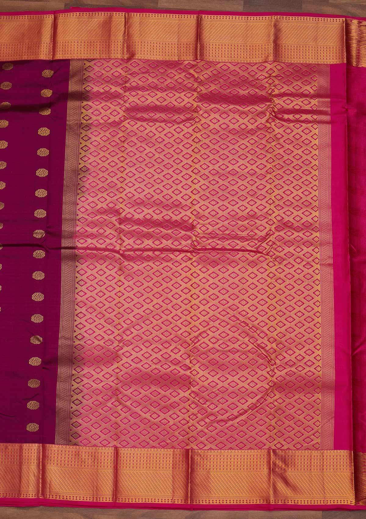 Purple Zariwork Pure Silk Designer Saree - Koskii