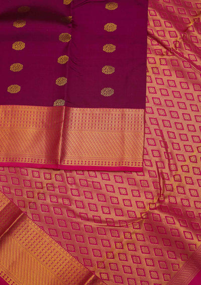 Purple Zariwork Pure Silk Designer Saree - Koskii