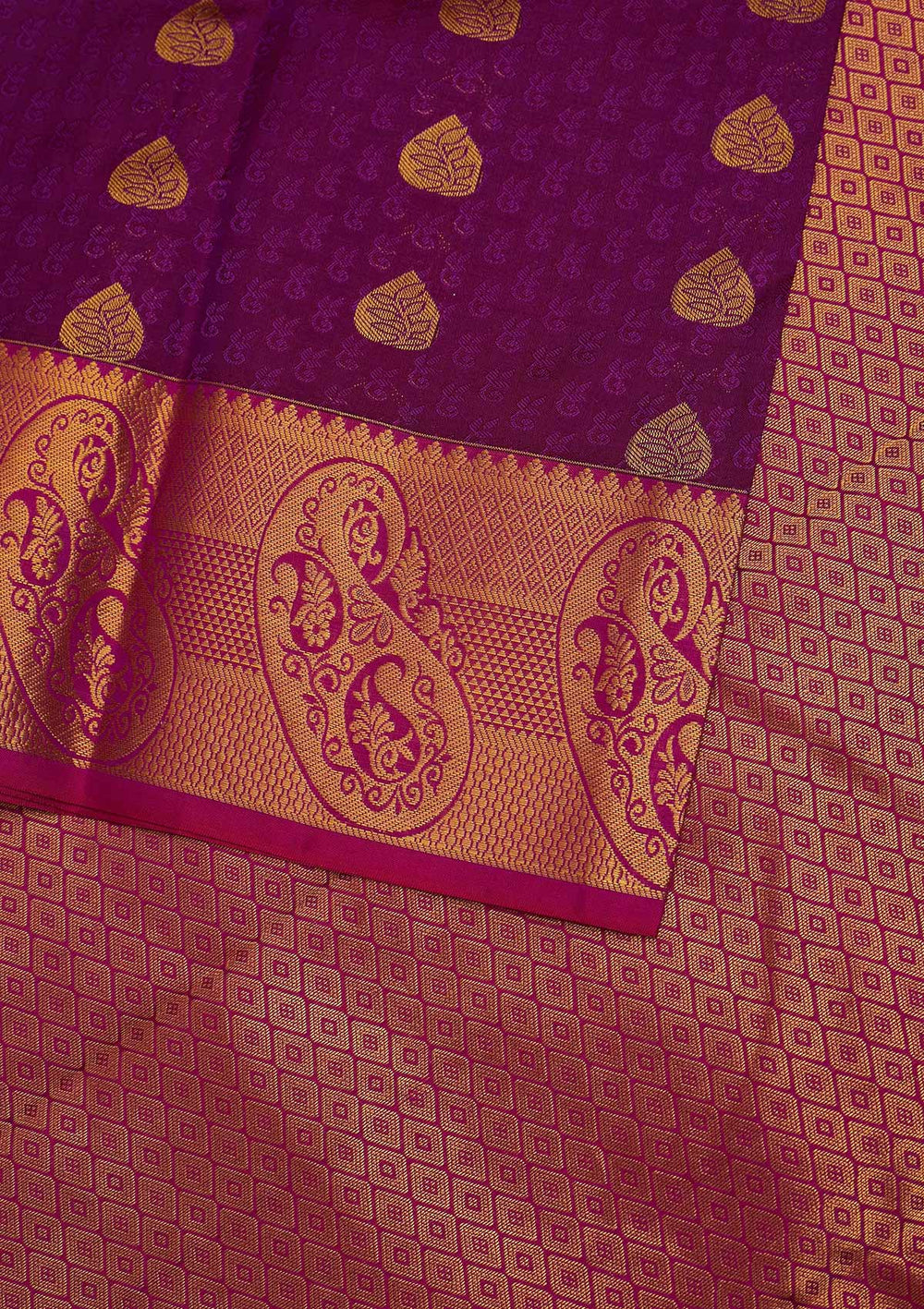 Purple Zariwork Pure Silk Designer Saree - Koskii