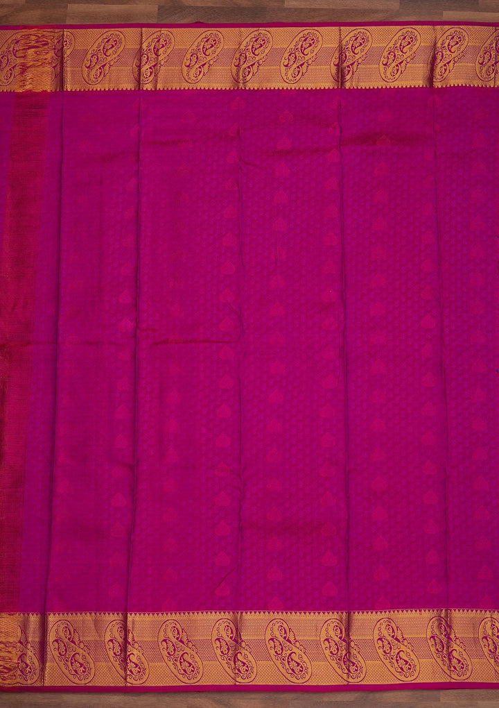 Purple Zariwork Pure Silk Designer Saree - Koskii