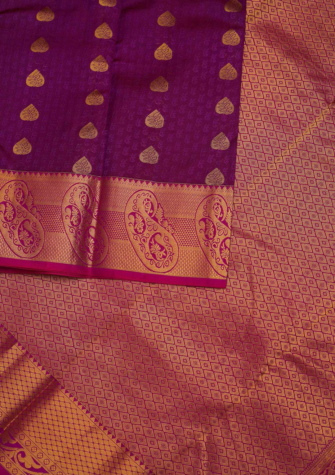 Purple Zariwork Pure Silk Designer Saree - Koskii