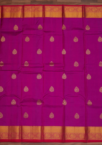 Purple Zariwork Pure Silk Designer Saree - Koskii