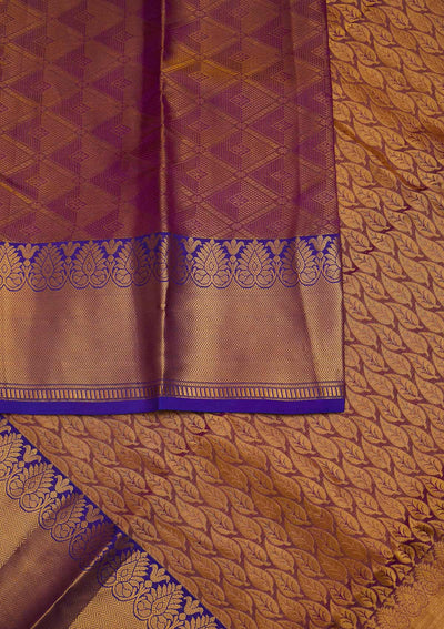 Purple Zariwork Pure Silk Designer Saree - Koskii