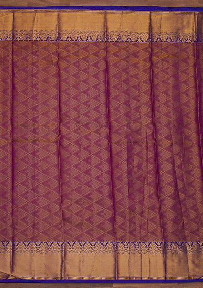 Purple Zariwork Pure Silk Designer Saree - Koskii