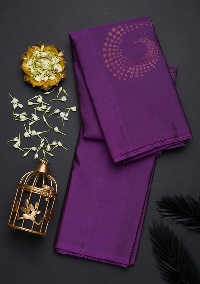 Purple Zariwork Pure Silk Designer Saree - Koskii