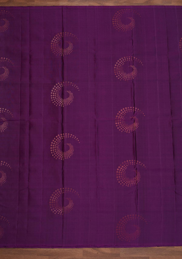 Purple Zariwork Pure Silk Designer Saree - Koskii