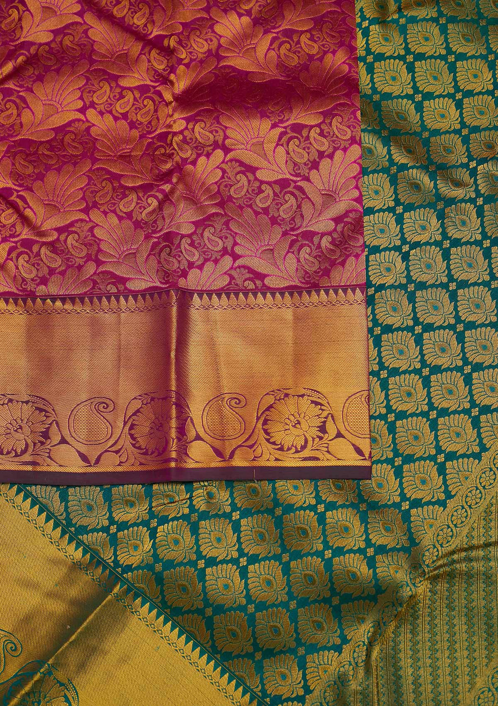 Purple Zariwork Pure Silk Designer Saree - Koskii