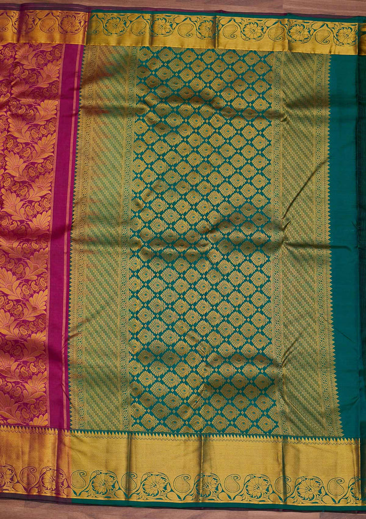 Purple Zariwork Pure Silk Designer Saree - Koskii