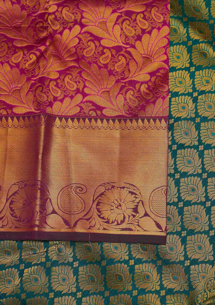 Purple Zariwork Pure Silk Designer Saree - Koskii