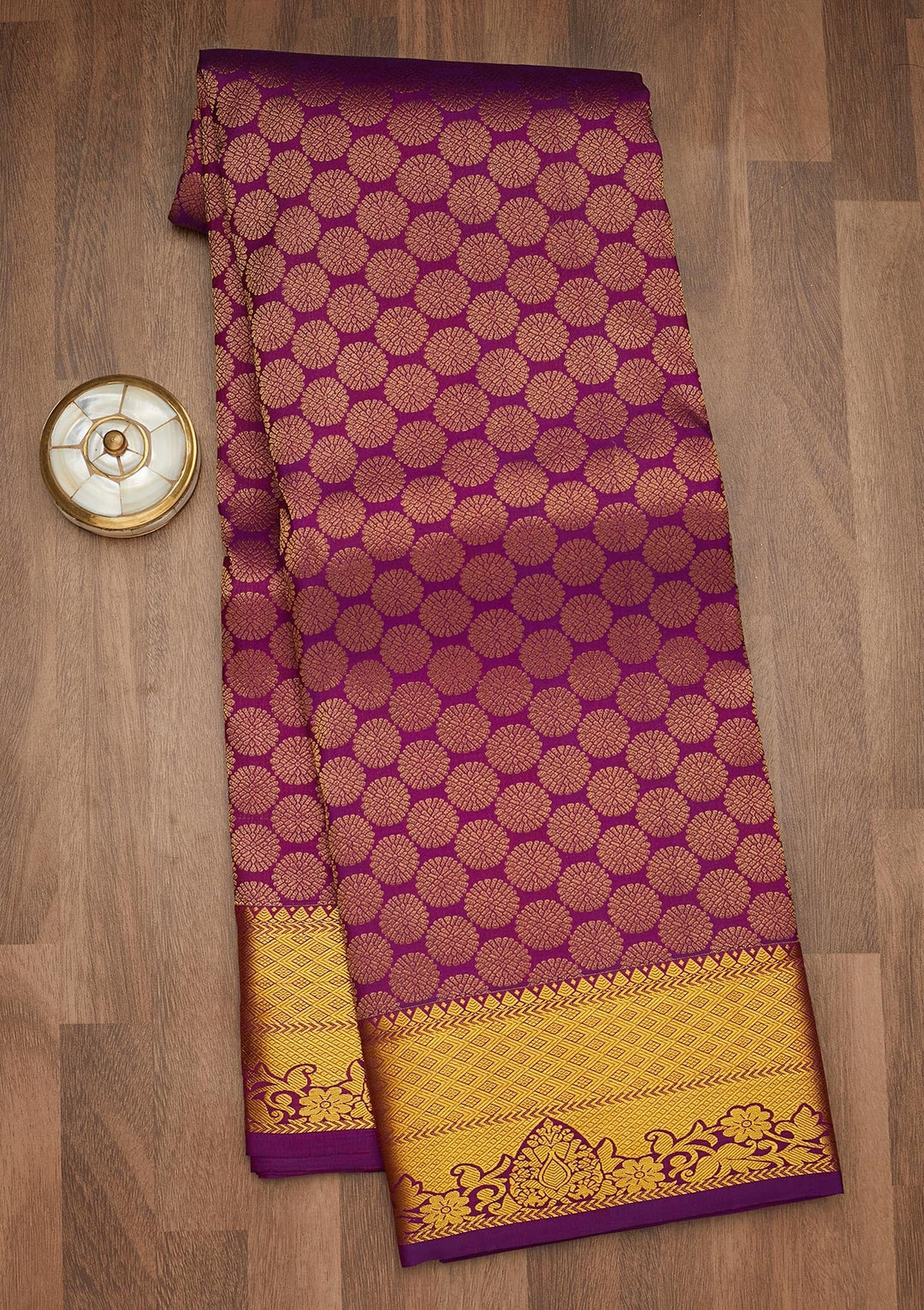 Purple Zariwork Pure Silk Saree-Koskii