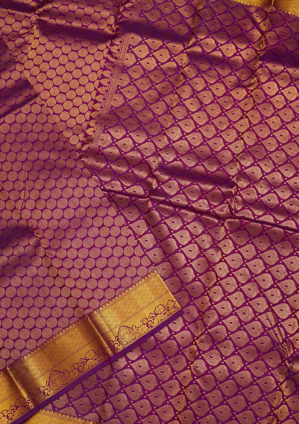 Purple Zariwork Pure Silk Saree-Koskii