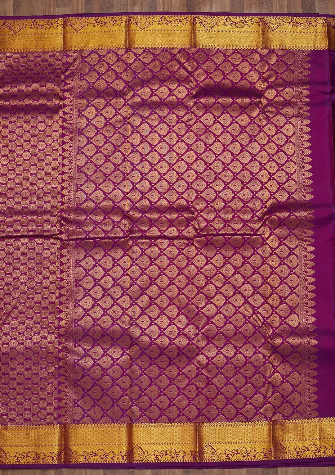 Purple Zariwork Pure Silk Saree-Koskii