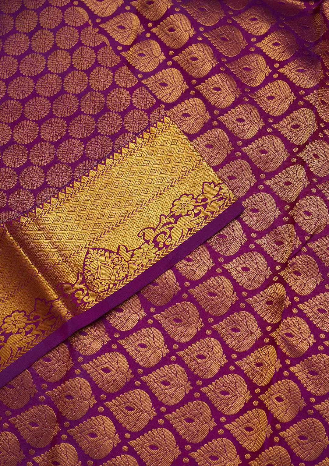 Purple Zariwork Pure Silk Saree-Koskii