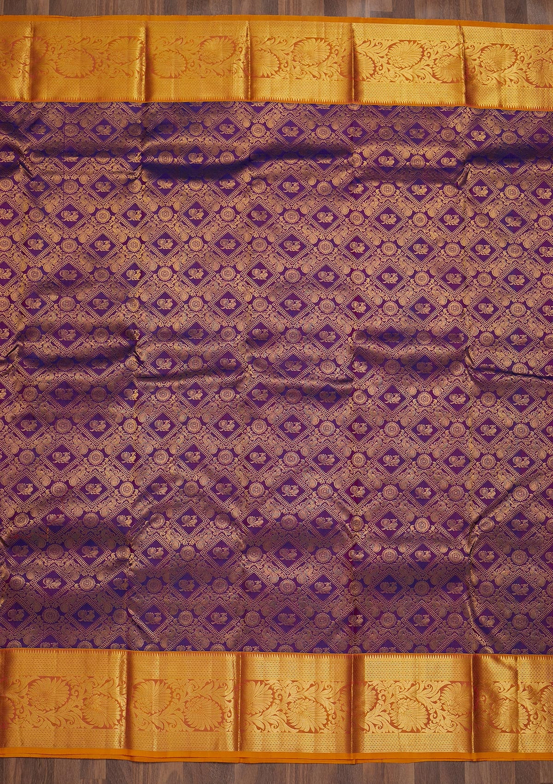 Purple Zariwork Pure Silk Saree-Koskii