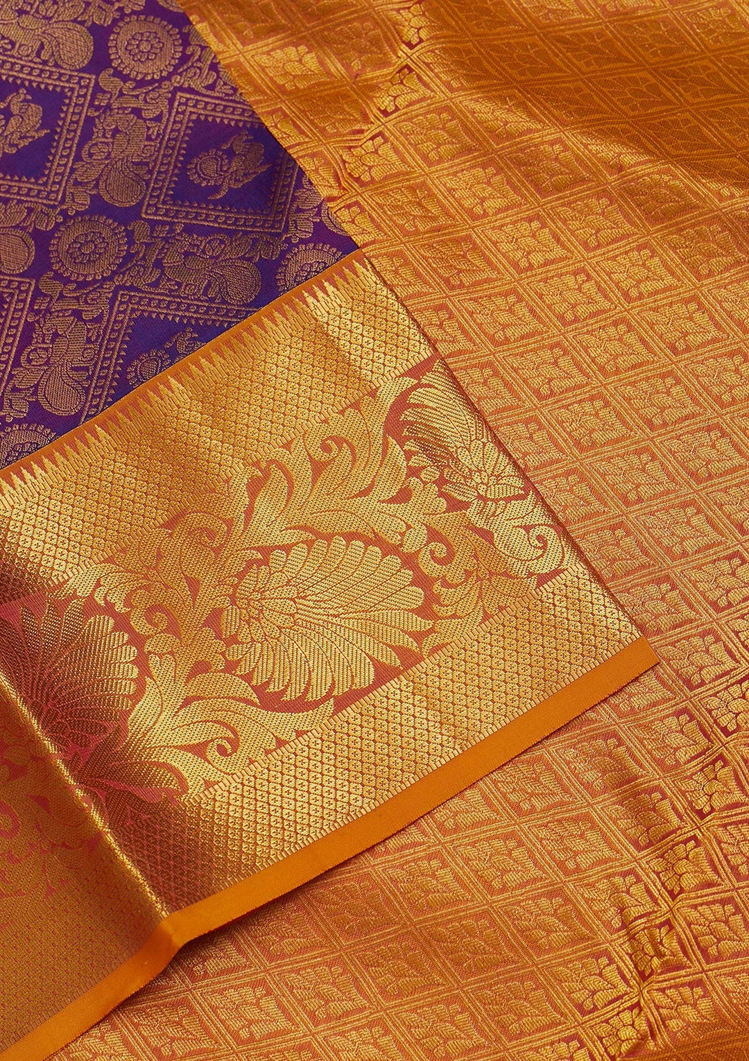 Purple Zariwork Pure Silk Saree-Koskii
