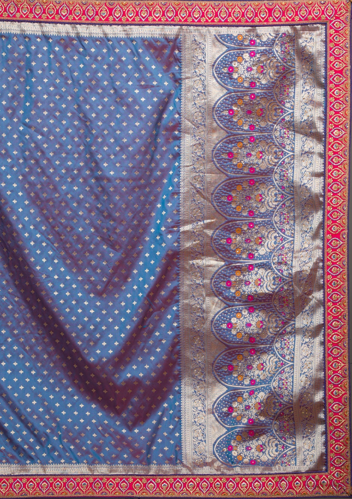 Purple Zariwork Raw Silk Lehenga-koskii