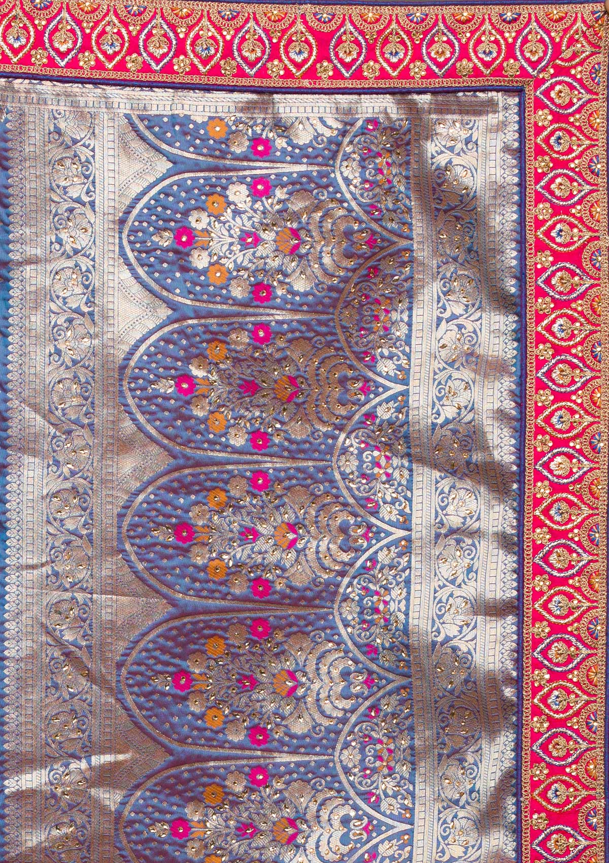 Purple Zariwork Raw Silk Lehenga-koskii