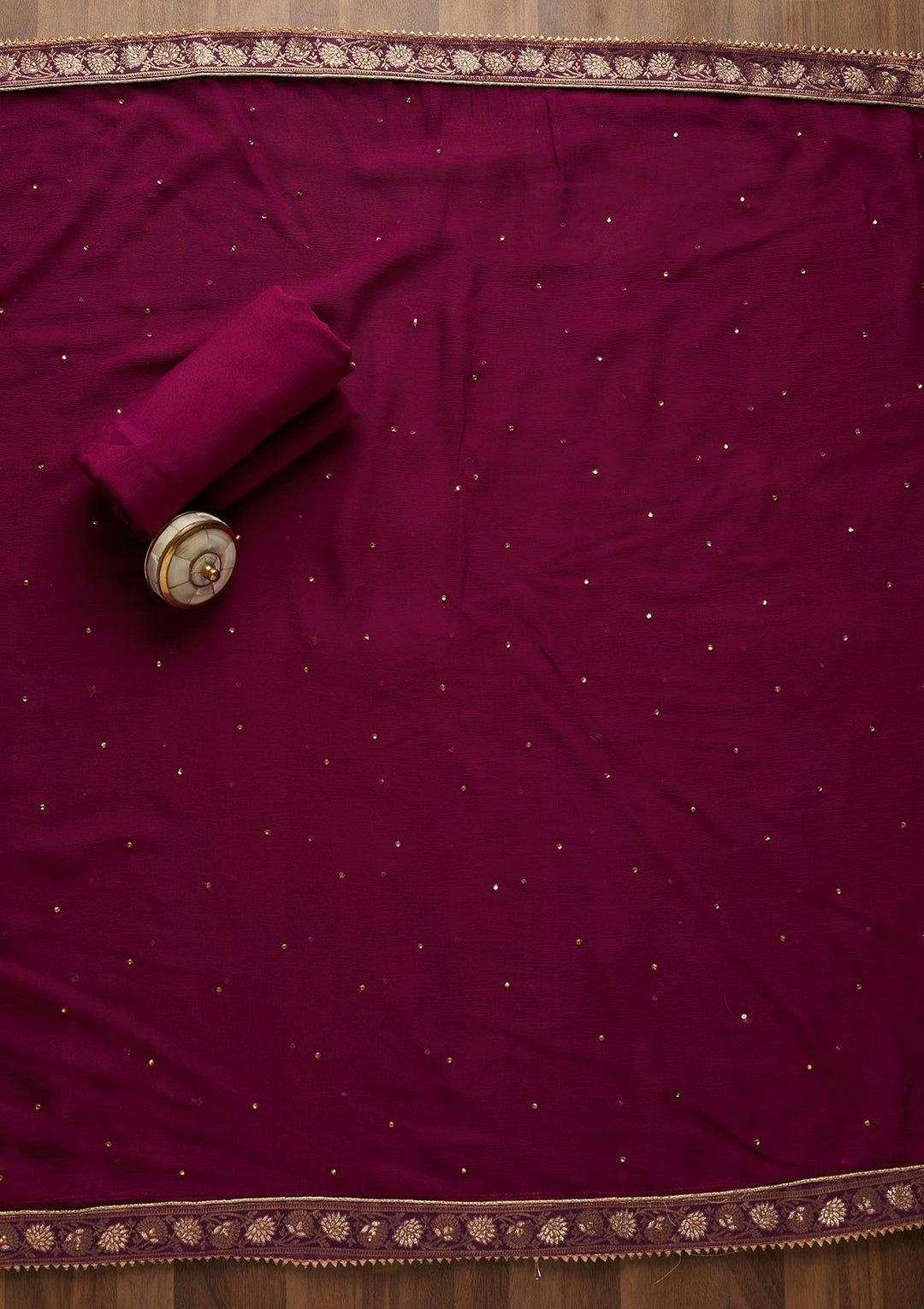 Purple Zariwork Raw Silk Unstitched Salwar Suit-Koskii