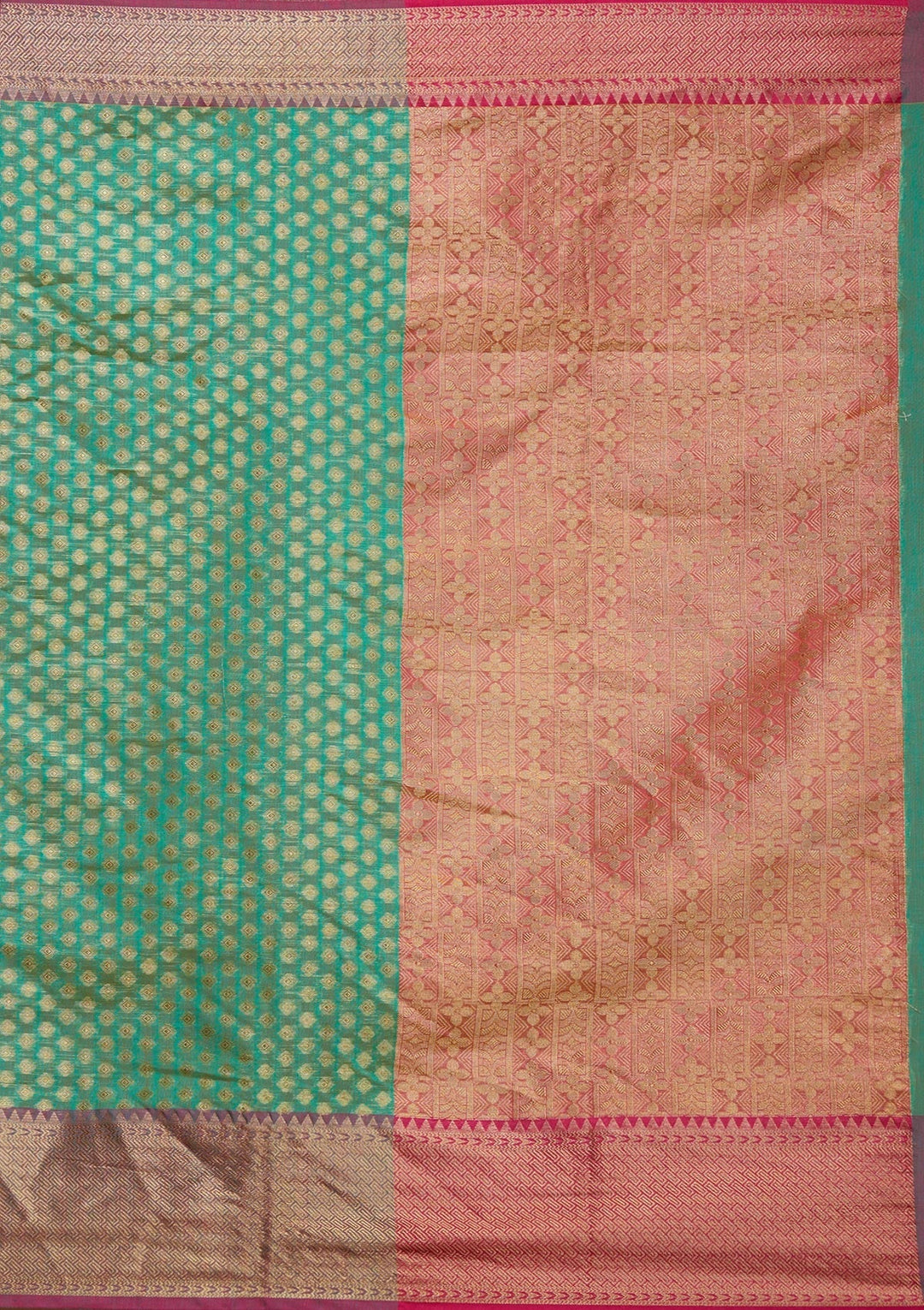 Rama Green Zariwork Art Silk Saree-Koskii