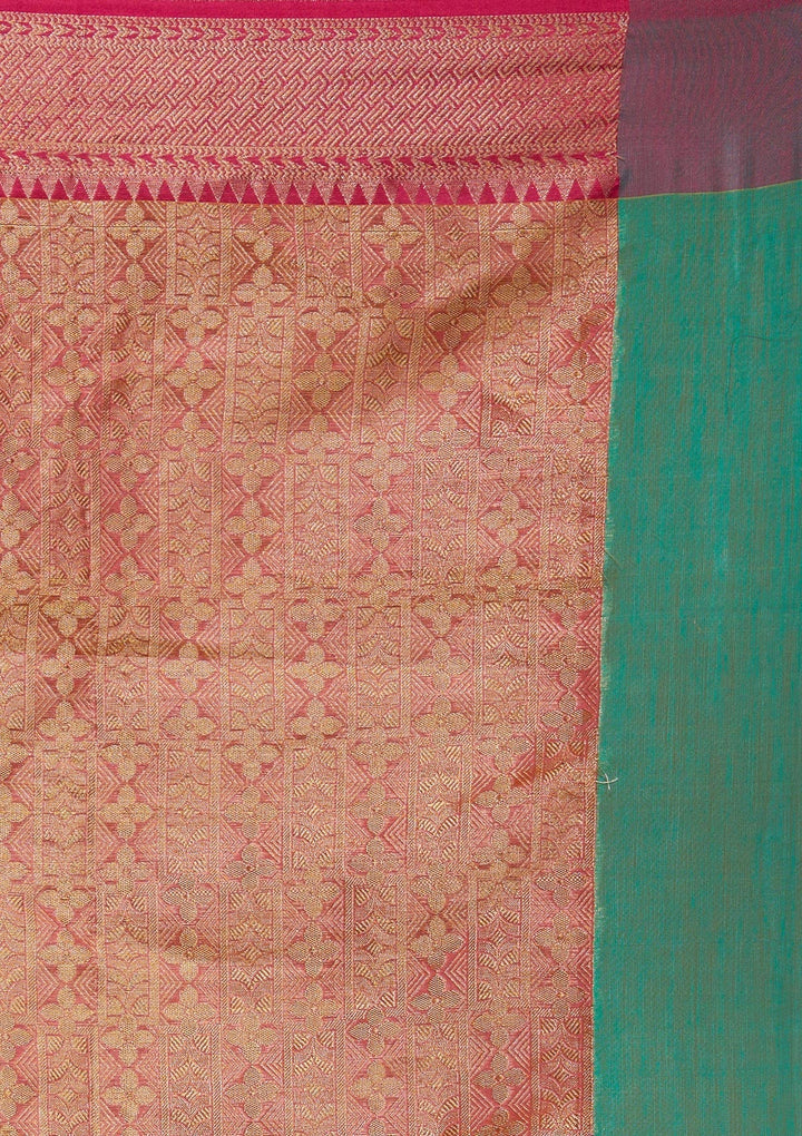 Rama Green Zariwork Art Silk Saree-Koskii
