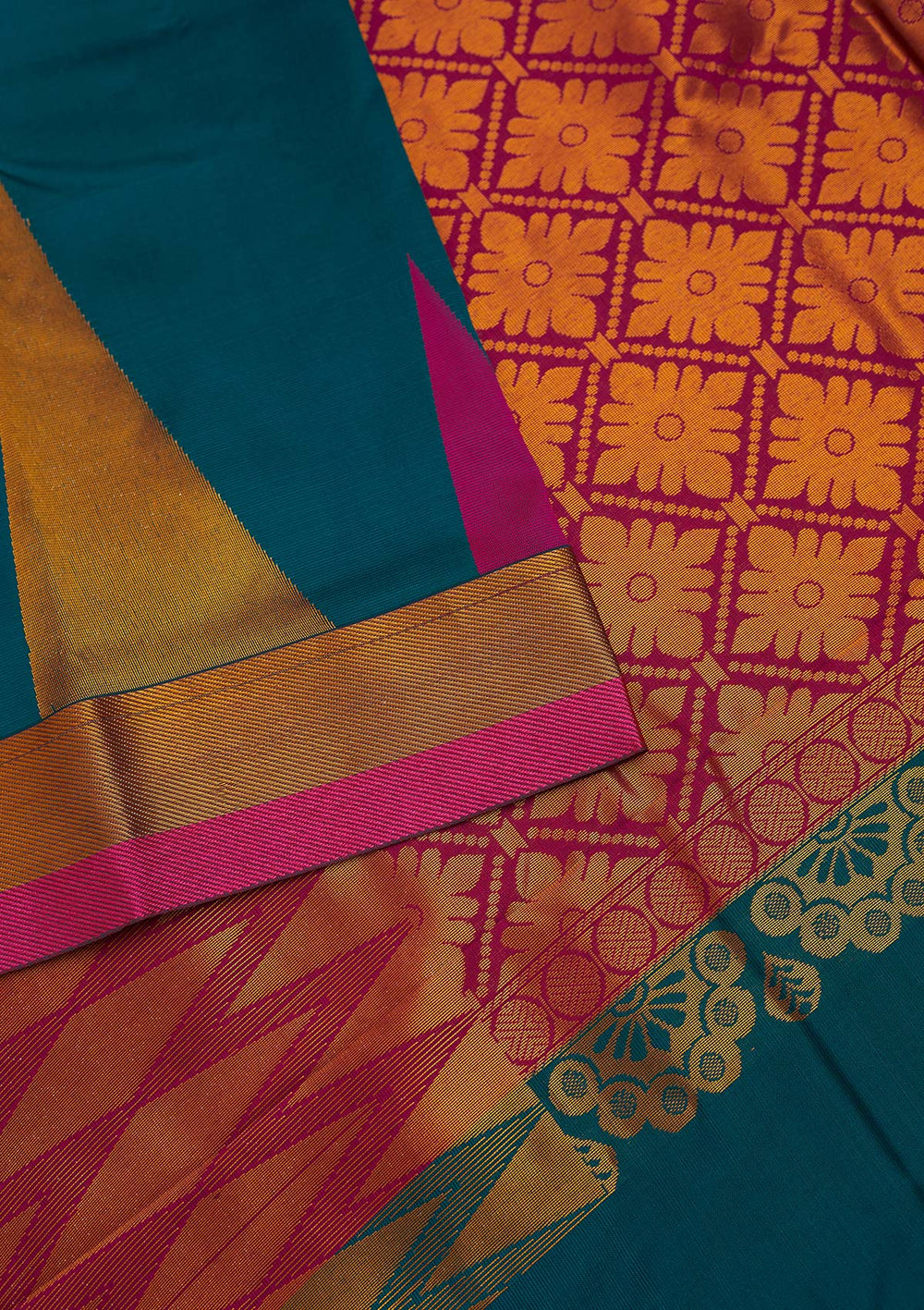 Rama Green Zariwork Art Silk Designer Saree - Koskii