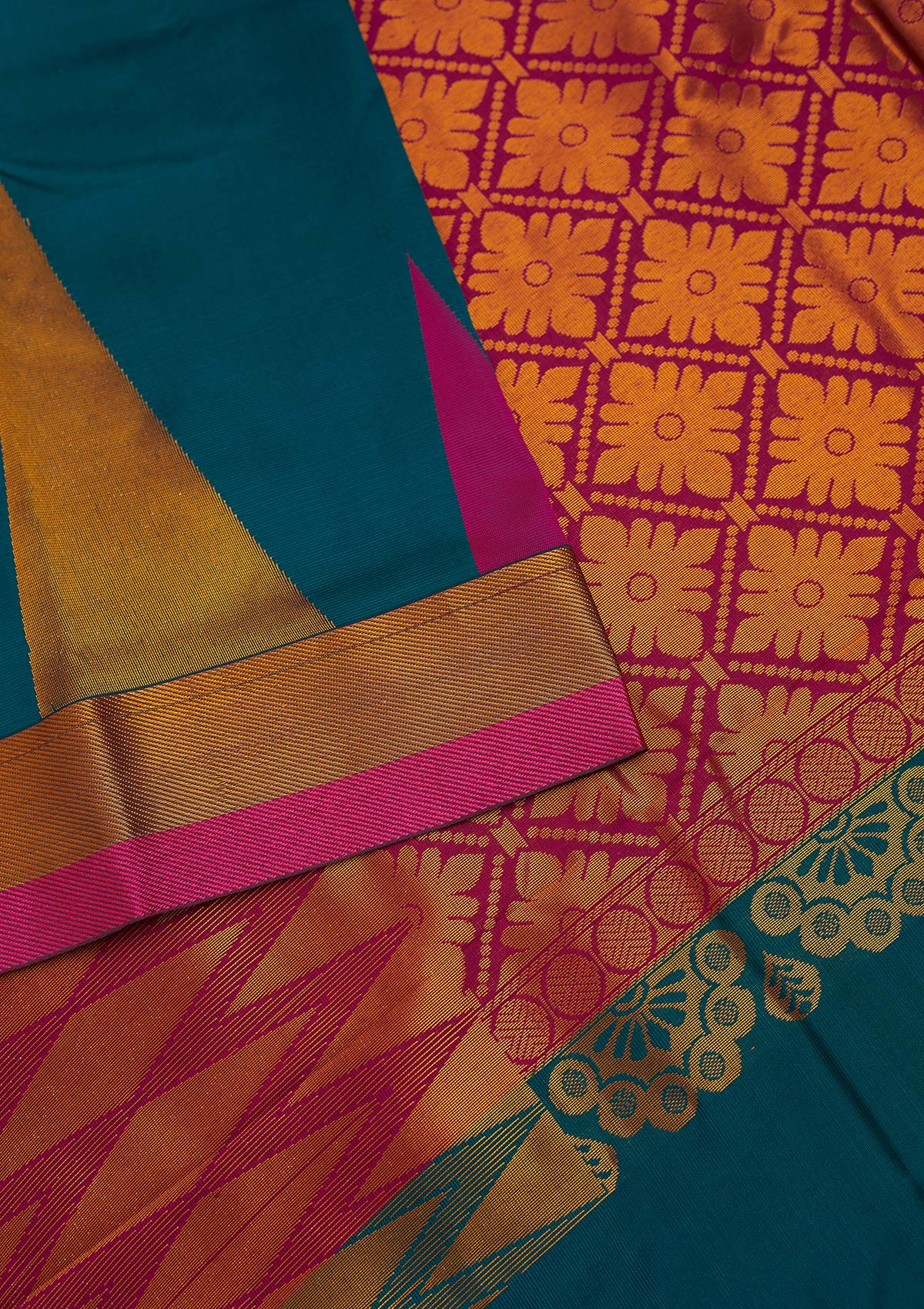 Rama Green Zariwork Art Silk Designer Saree - Koskii