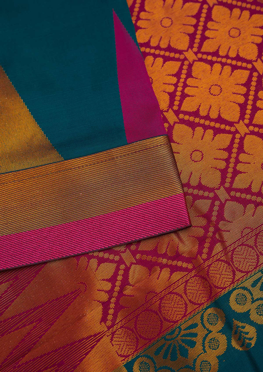 Rama Green Zariwork Art Silk Designer Saree - Koskii