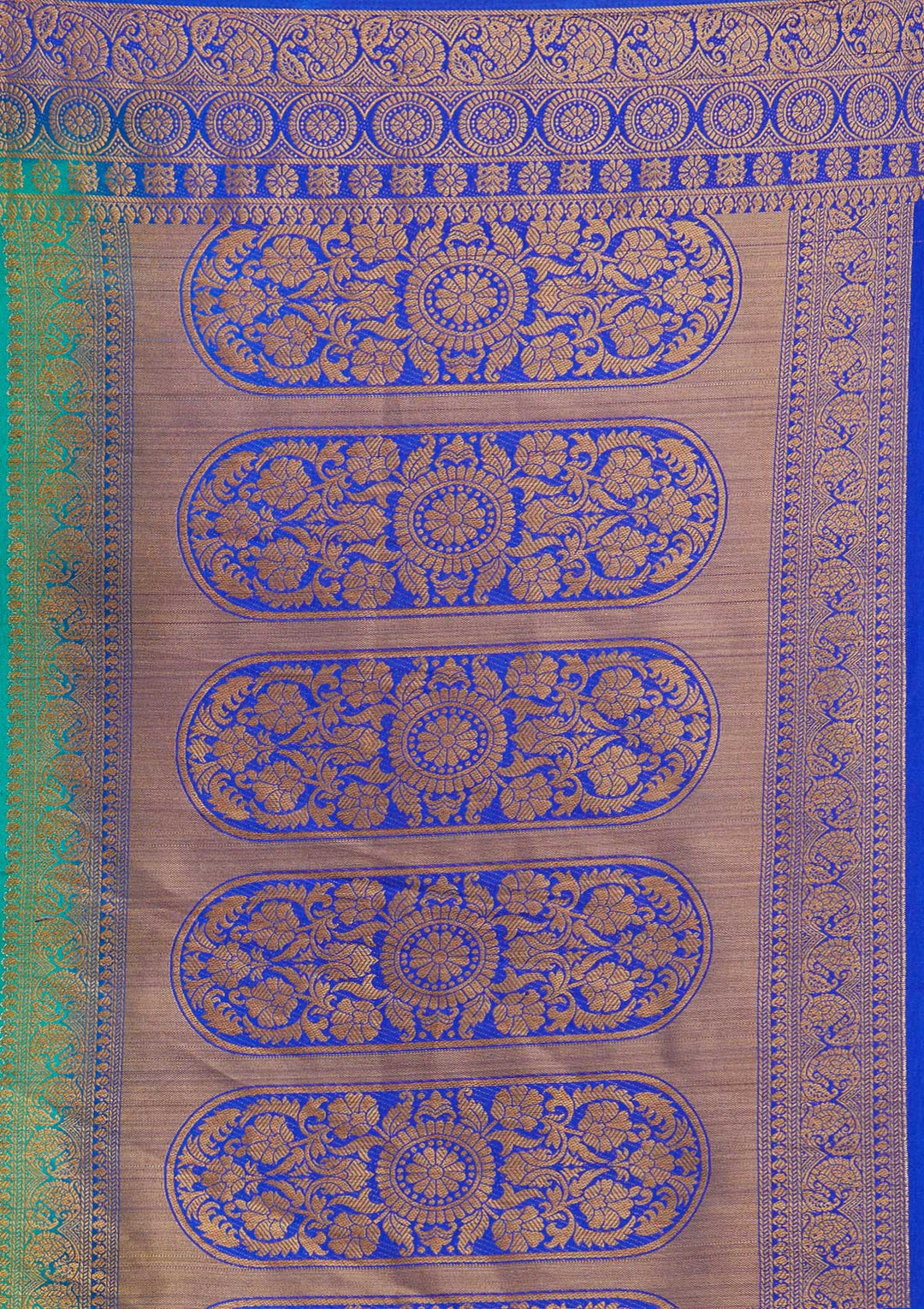 Rama Green Zariwork Art Silk Saree-Koskii