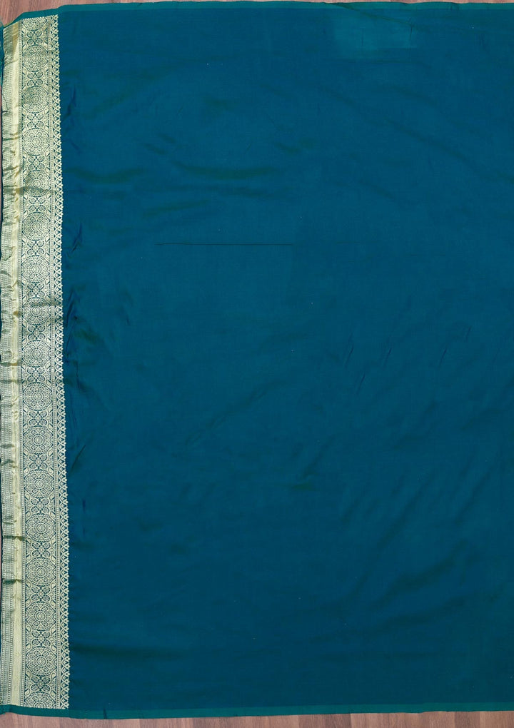 Rama Green Zariwork Art Silk Saree-Koskii