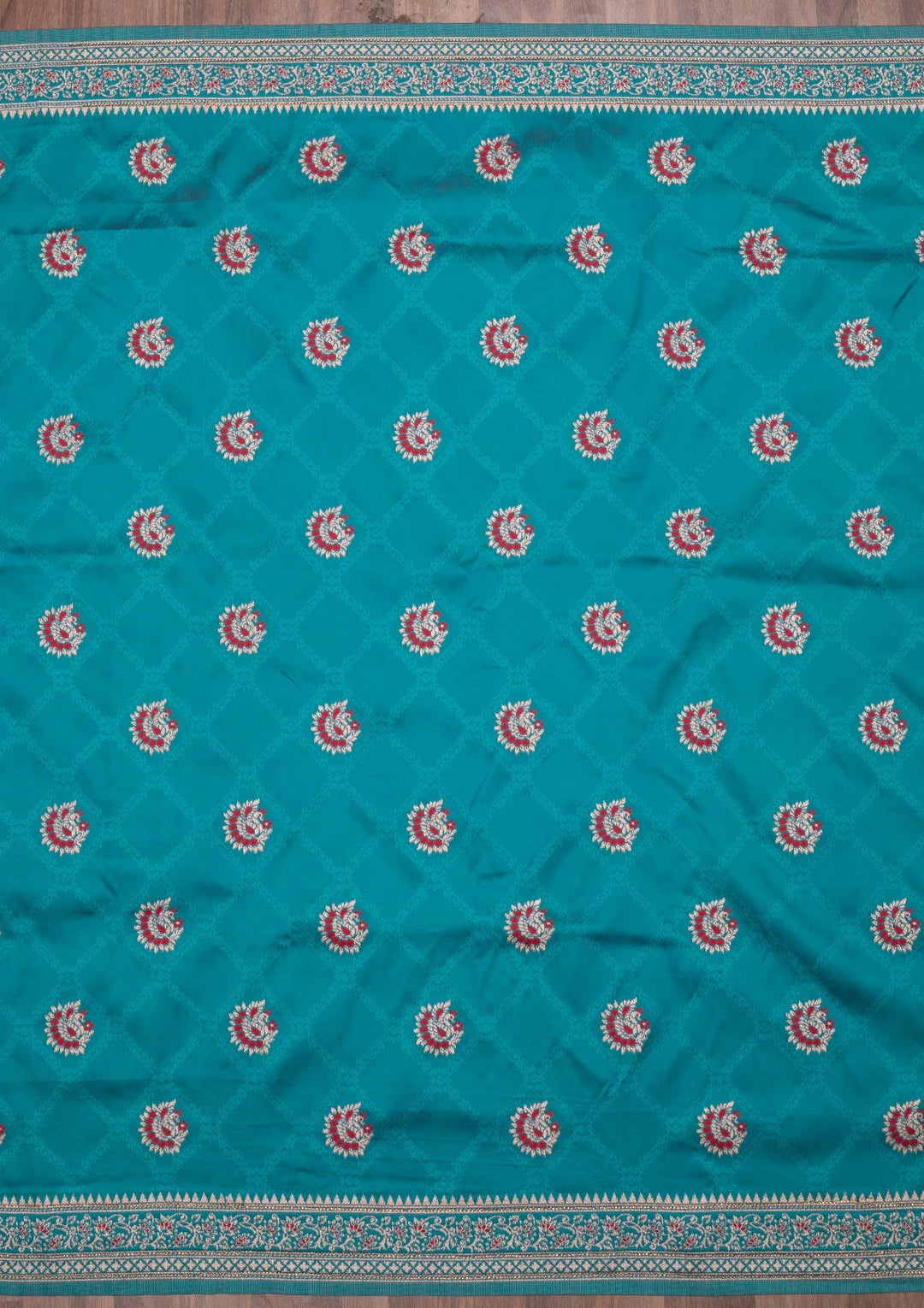 Rama Green Zariwork Art Silk Saree-Koskii