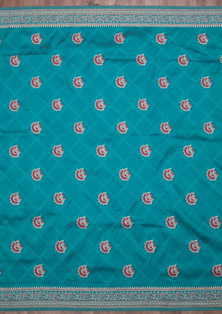 Rama Green Zariwork Art Silk Saree-Koskii