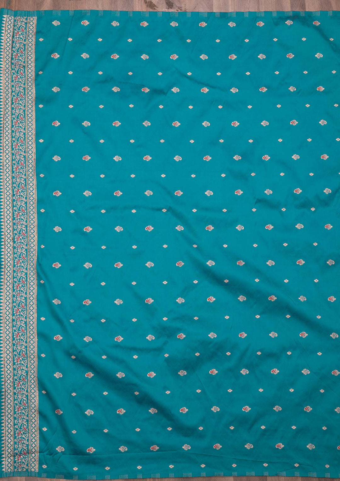 Rama Green Zariwork Art Silk Saree-Koskii