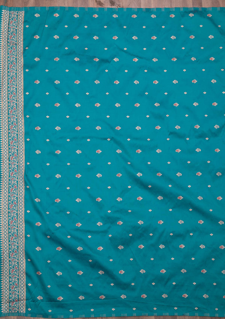 Rama Green Zariwork Art Silk Saree-Koskii