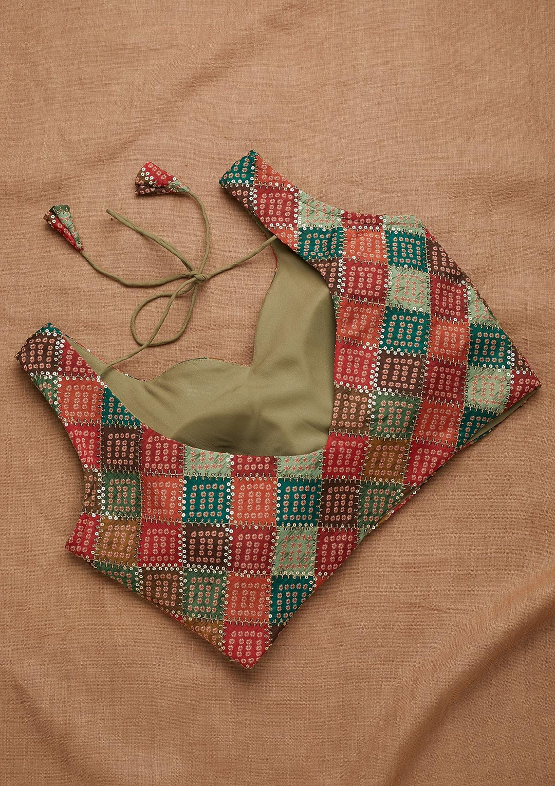 Rama Green Zariwork Georgette Blouse-Koskii