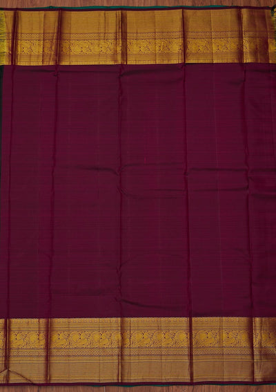 Rama Green Zariwork Pure Silk Designer Unstitched Saree - Koskii