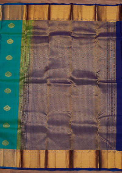 Rama Green Zariwork Pure Silk Designer Saree - Koskii