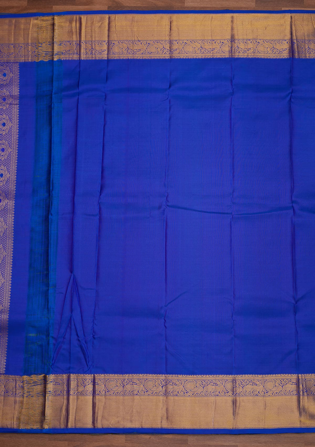 Rama Green Zariwork Pure Silk Designer Saree - Koskii