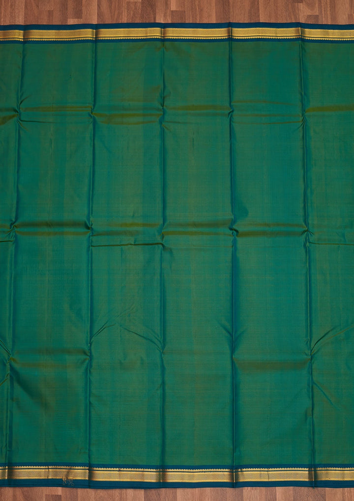 Rama Green Zariwork Pure Silk Saree - Koskii