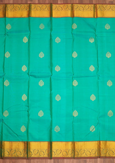 Rama Green Zariwork Pure Silk Saree - Koskii