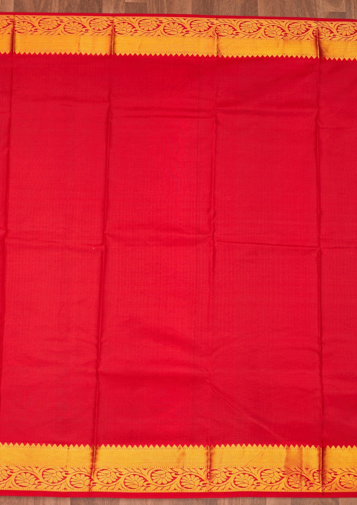 Rama Green Zariwork Pure Silk Saree - Koskii