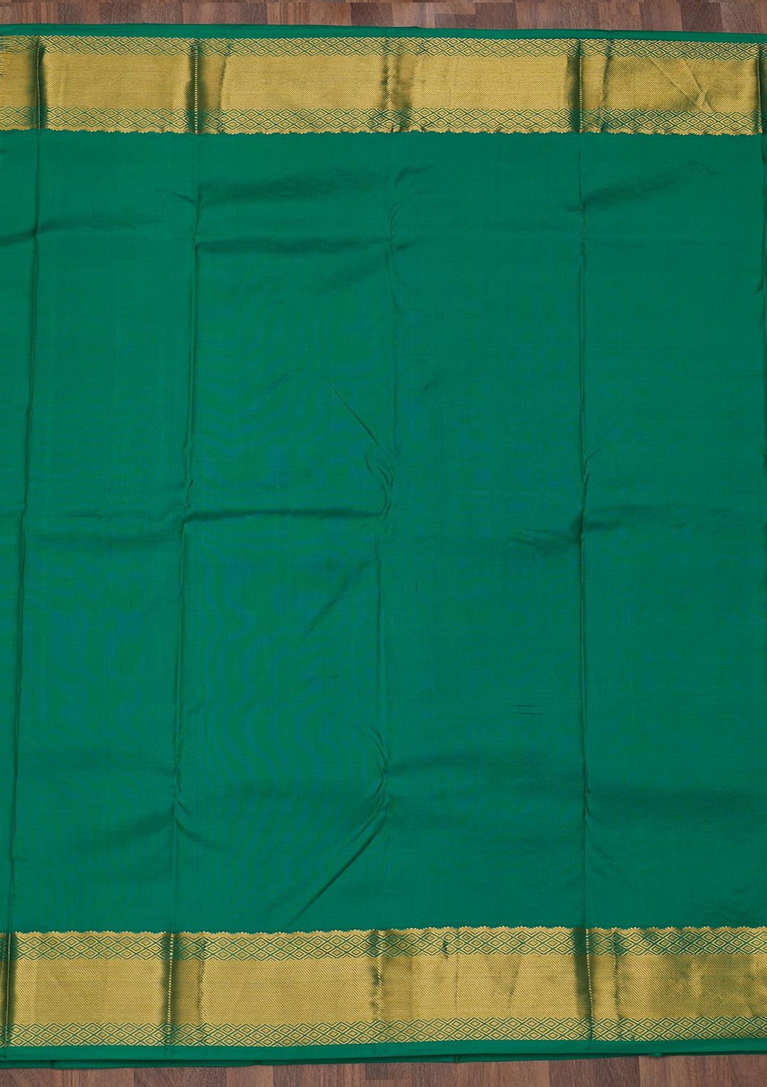 Rama Green Zariwork Pure Silk Saree-Koskii