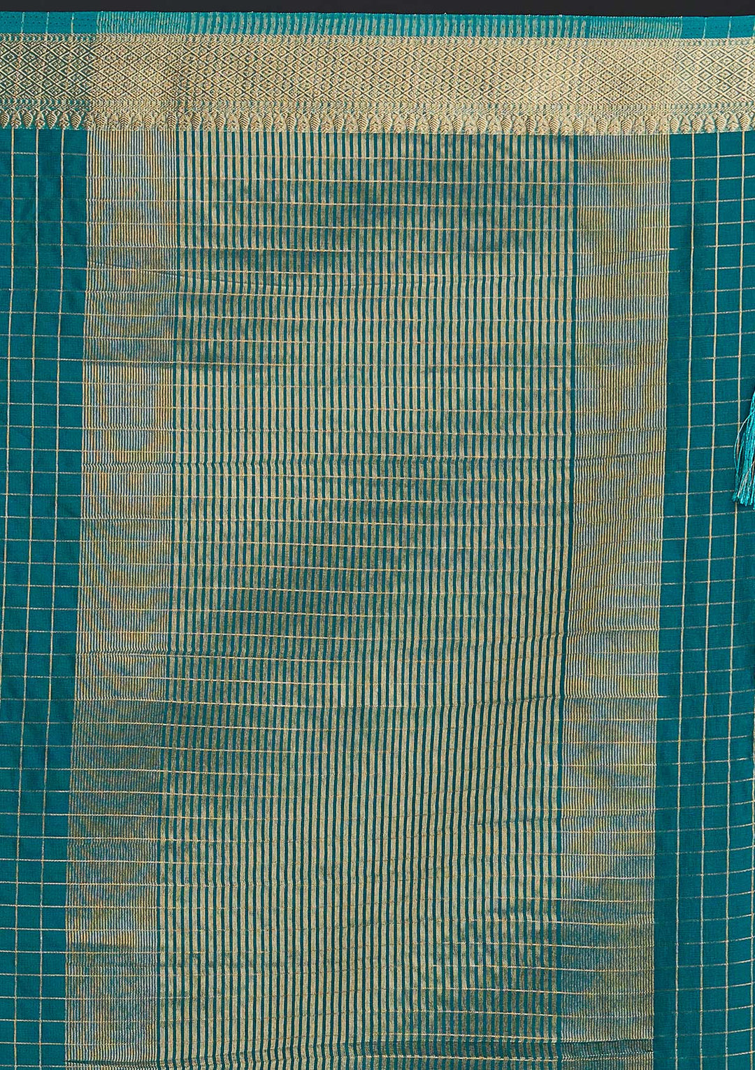 Rama Green Zariwork Tissue Designer Saree - koskii